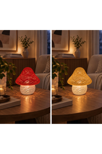 ALTUNOĞLU TASARIM 3D Baskı Delikli Mantar Tasarımlı Dekoratif Tealight Mumluk