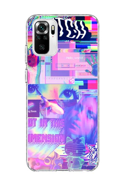 lelia حافظة هاتف شفافة مطبوعة بتصميم هولوغرام باستيل متوافقة مع Redmi Note 10...