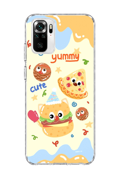 lelia Redmi Note 10 / 10S Compatible Cute Hamburger Pizza Printed Transparent...