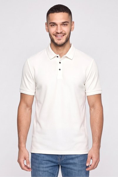 Highlander Men Regular Fit Solid Short Sleeve Polo Shirt, White