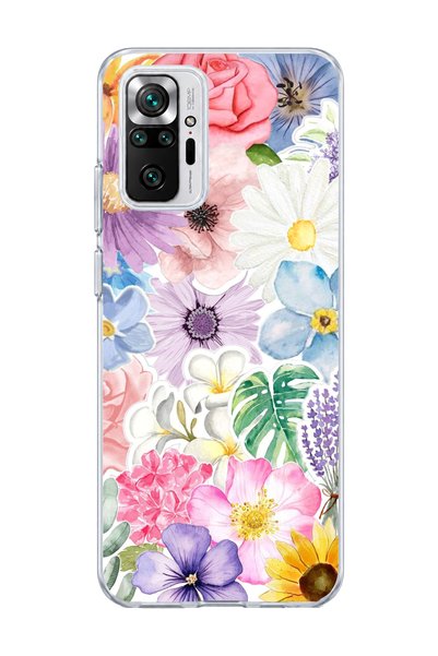 lelia حافظة هاتف شفافة متوافقة مع Redmi Note 10 Pro 4G مطبوعة بزهرة الورد وال...