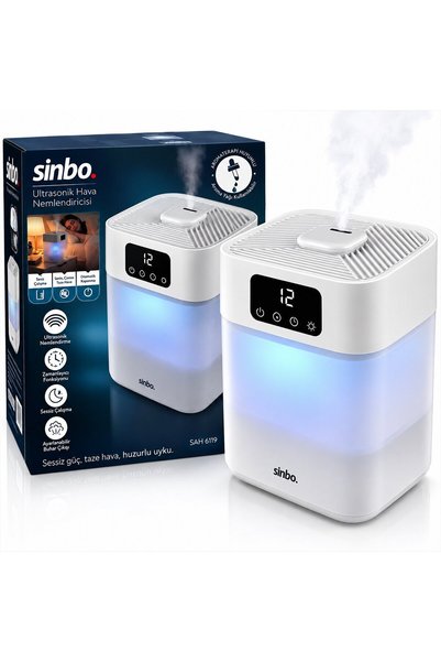 Sinbo SAH-6119 Ultrasonik Hava Nemlendirici 5.5 Lt Gece Lambalı Beyaz