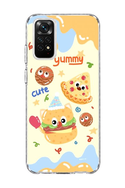 lelia Redmi Note 11 / 11S Compatible Cute Hamburger Pizza Printed Transparent...