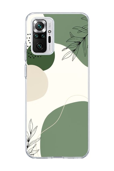 lelia Redmi Note 10 Pro 4g Compatible Green Abstract Leaf Printed Transparent...