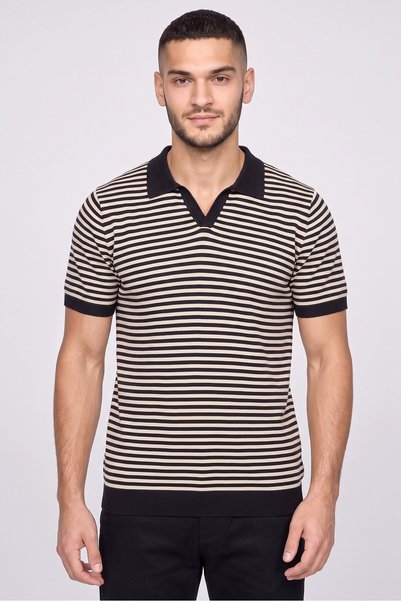 Highlander Men Regular Fit Short Sleeve Stripe Polo Shirt, Multicolor