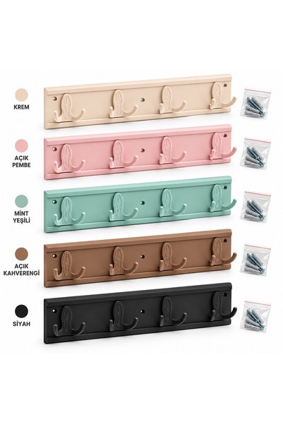 Generic Brand Plastic Wall Hanger 4 Arms Colorful
