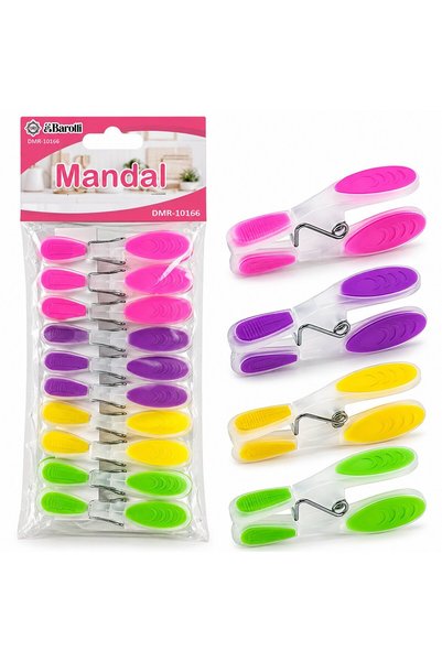 BAROTTİ Dmr-10166 10-Pack Transparent Plastic Pegs with Silicone Mouths