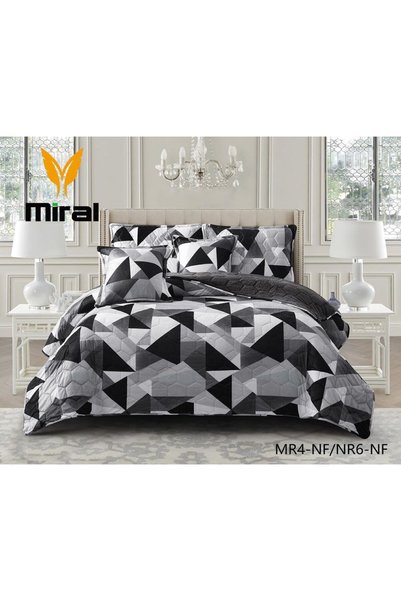 miral مفرش سرير شتوي (مضغوط ) نفر 4 قطع فرو صناعي مودرن قياس 210×160