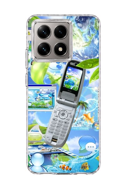 lelia Mi 14t Compatible Flip Phone Nature Printed Transparent Phone Case