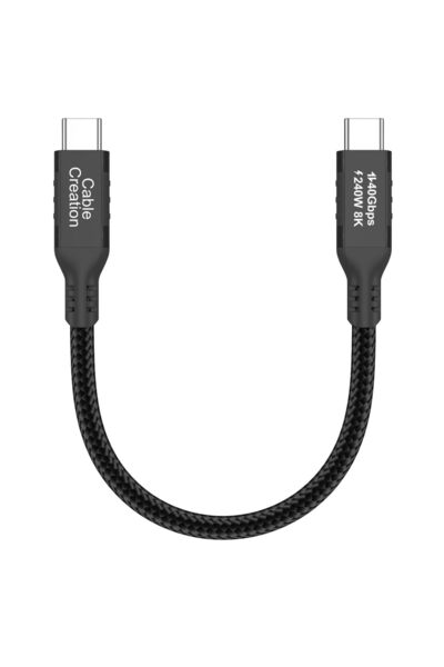 GENERAL كابل USB 4 مجدول من CableCreation بطول 0.5 قدم، USB-C الجيل الثالث لل...