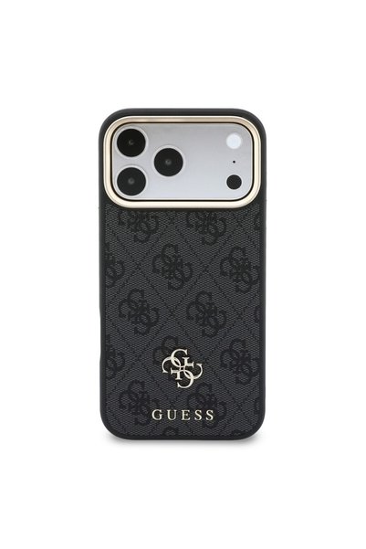 Guess iPhone 18 Pro Max Compatible Case Original Licensed 4g and Logo Card Holder Cover Black
