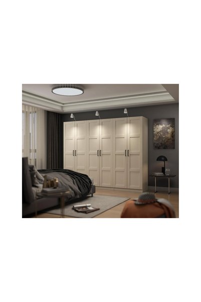 Vivense DEKOREX GARDIROP, BEYAZ, 6 KAPAKLI, MNT611