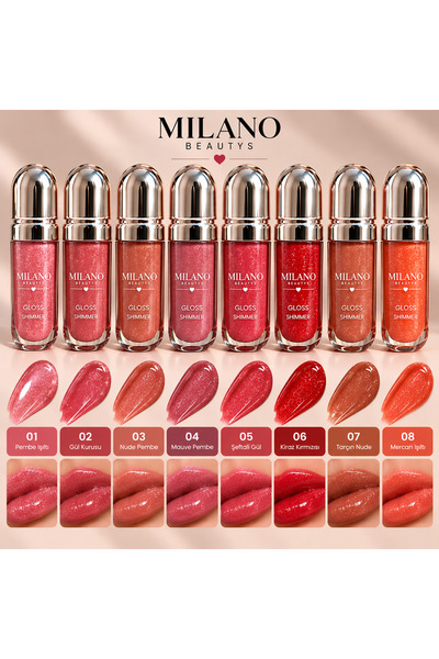 MİLANO BEAUTYS Simli Lip Gloss Dudak Parlatıcısı – Işıltılı ve Parlak Görünüm...