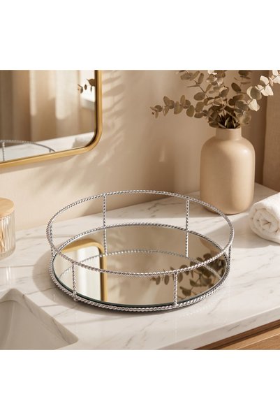 Lifestyle Decorative Tray with Glass - 30 cm