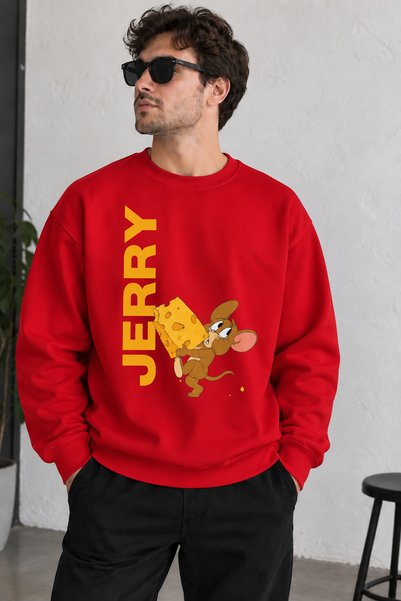 ArtYus Cheese Jerry Character Printed Unisex Oversize Sweatshirt – Crew Neck ...