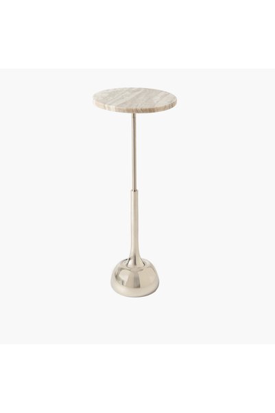Lifestyle Marble Top Side Table with Pedestal Base - 60 cms