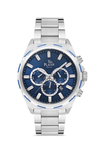 Platin Pierre Sa- Pl-1206Ga-A3 Functions Active Calendar Metal Cord Men's Wri...