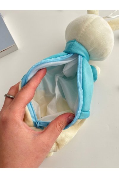 Kağıt Gemi Dükkan Peluş Tavşan Kalemlik - Açık Mavi