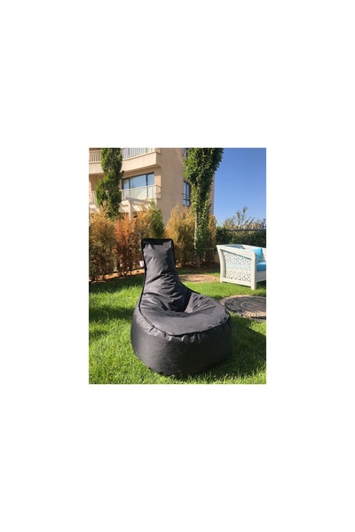 Vivense PUFUMO AKTİF ARMUT KOLTUK, KUMAŞ COUNTRY SİYAH, ORTA BOY, 70X40X55 CM