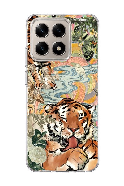 lelia Mi 15t Compatible Tiger Oriental Printed Transparent Phone Case