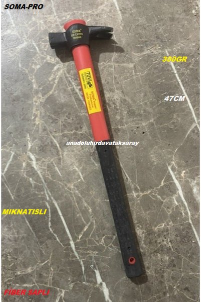 Soma MIKNATISLI ÇEKİÇ MARANGOZ USTA ÇEKİCİ DÖVME ÇELİK ÇATAL ÇEKİÇ 300GR FİBER SAPLI