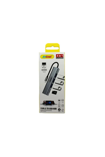 Andowl 4 σε 1 Διανομέας USB Type-C Q-HU806 Μπλε