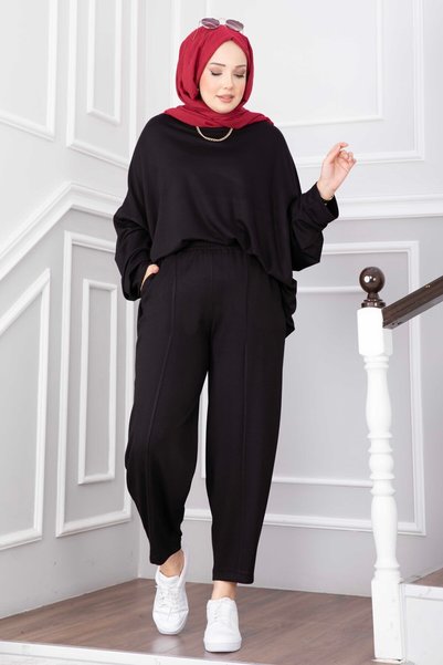 EBRUTESETTÜR Set dublu tunică și pantaloni negru