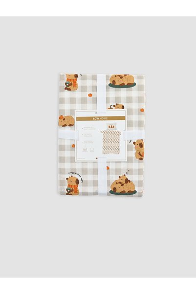 LC Waikiki Renkli̇mağazadan Lcw Home Cotton Single Duvet Cover Set with Mixed Animal Figures