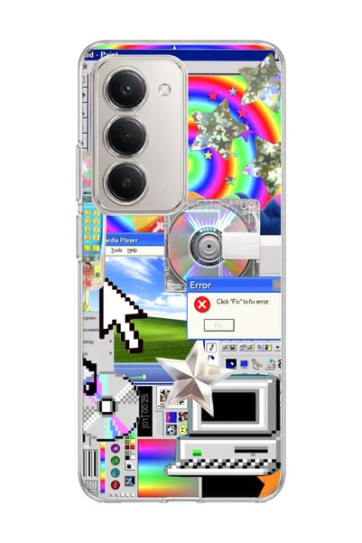 lelia Redmi 15 Compatible Rainbow Old Computer Printed Transparent Phone Case