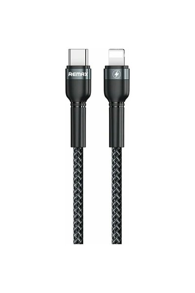 Remax Jany RC-171 Πλεγμένο καλώδιο USB 2.0 USB-C αρσενικό - Lightning μαύρο 1μ