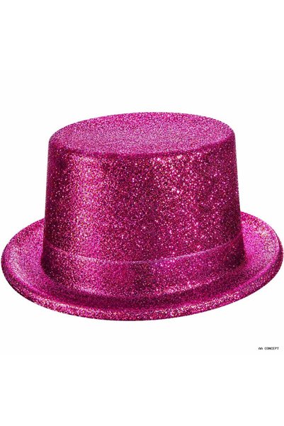 ZERO LAND Concepta Fuchsia Pink Color Glittery Silvery Fedora Cylinder (17474...