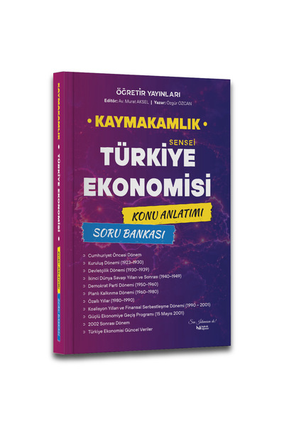 hukuk öğretir 2026 KAYMAKAMLIK Sensei Türkiye Ekonomisi Konu Anlatımı + Soru Bankası Kitabı