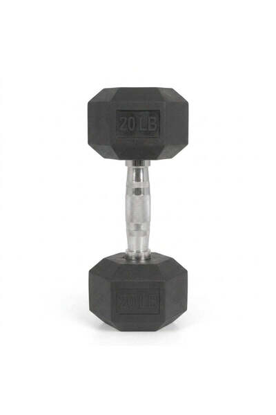 Gorilla Sports Ganteră hexagonală cauciucată 20 lbs - US EDITION