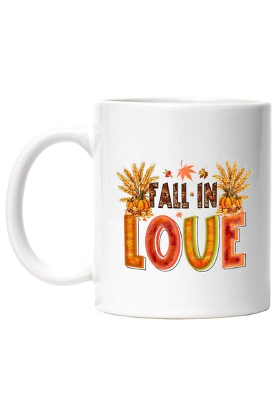 INOVATIX Cana alba personalizata,Fall in love,toa MNa, iubire,dovleci,grau,fr...