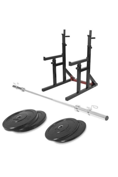 Gorilla Sports Ρυθμιζόμενη καθ' ύψος και πλάτος βάση για squats, συμπεριλαμβα...