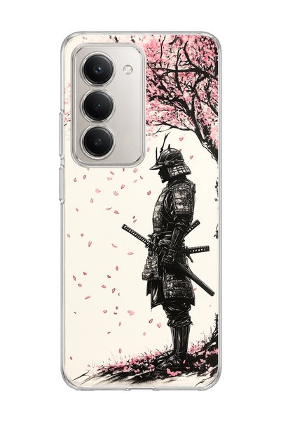lelia Redmi 15 Compatible Samurai Cherry Wood Printed Transparent Phone Case