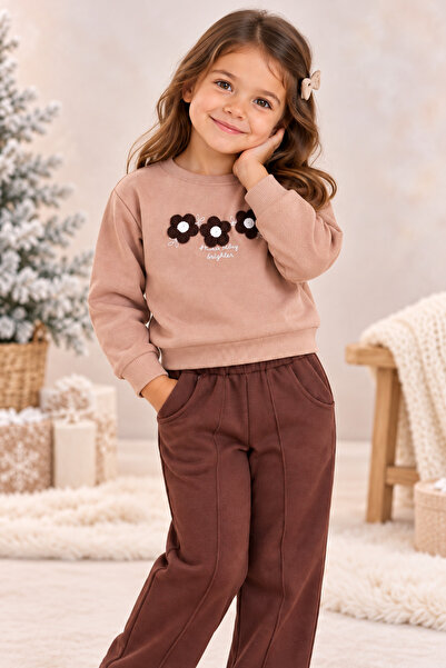 tinytrends Kız Çocuk %100 Pamuk Şardonlu Flowers 2'li Takım