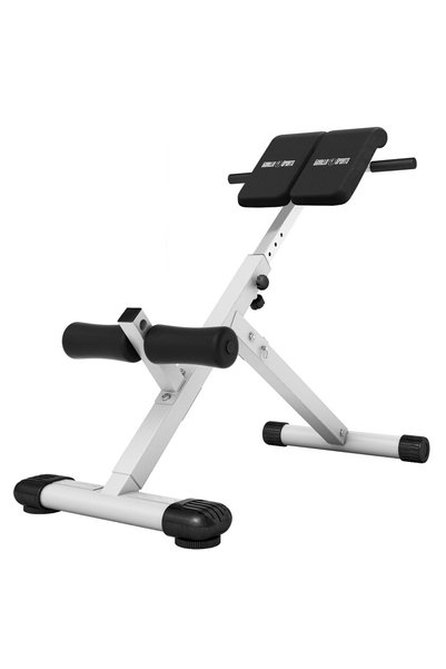 Gorilla Sports Αναδιπλούμενος Πάγκος Υπερέκτασης, λευκό/μαύρο, Λευκό