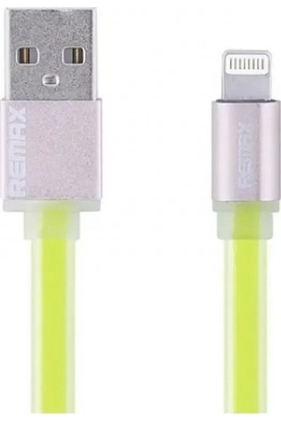 Remax Επίπεδο καλώδιο USB σε Lightning πράσινο 1μ (Πολύχρωμο)