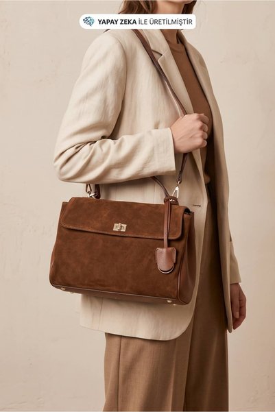 İskarpin Femi 598 Kadın Deri Süet Çanta