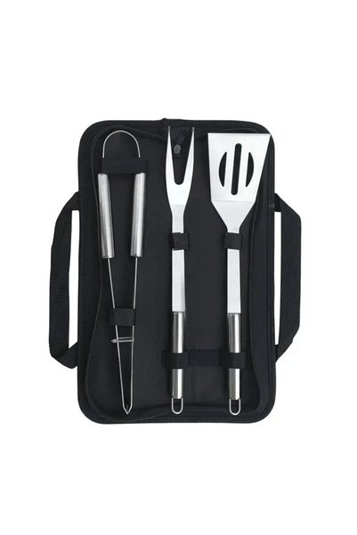OEM Σετ εργαλείων ψησίματος BBQ 3 τεμάχια (Ασημί)