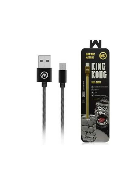 OEM Καλώδιο WK WDC-013 King Kong Braided Micro Usb to USB 1m, σε Μαύρο Χρώμα