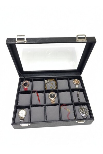 alpinkutu 15 Li Artificial Leather Watch Organizer Box