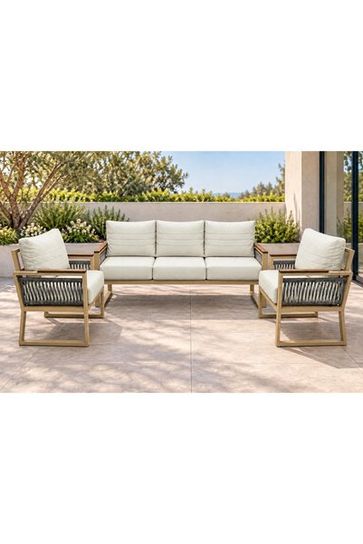 adımshops Yasemin 3+1+1 İp Detaylı Balkon-bahçe-kafe,çay Seti,koltuk Takımı,o...