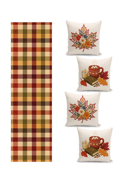 Filamente Special Design Set of Four Cushion Covers and Runner