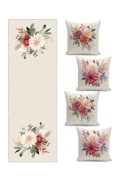 Filamente Special Design Set of Four Cushion Covers and Runner