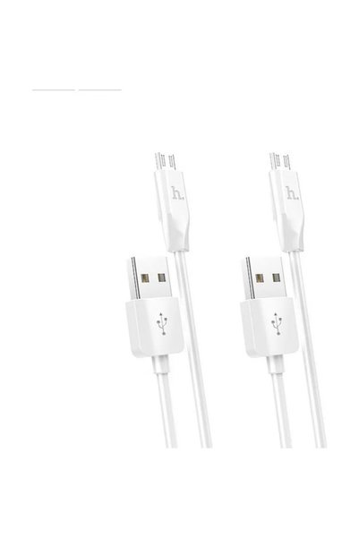 Hoco Regular USB 2.0 to micro USB Cable λευκό 1m (X1) 2 τεμάχια