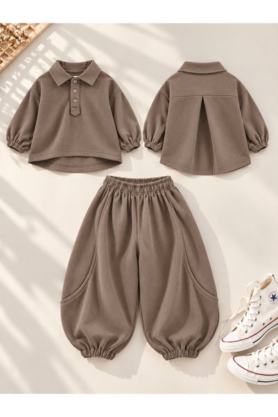 Catz Kids Erkek Çocuk Eşofman Takım Modal Vizon Elf Model