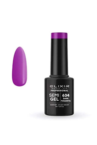 Elixir Professional Semi Gel Ημιμόνιμο Βερνίκι Νυχιών 634 Dark Magenta Μωβ Μα...