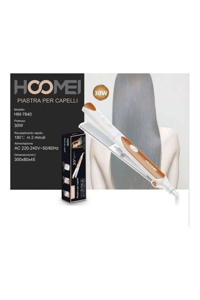 OEM Πρέσα μαλλιών 30W με κεραμικές πλάκες - λευκό Hoomei HM-7840